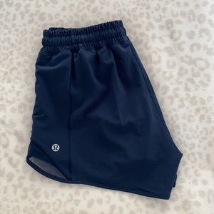 Navy Lululemon Hotty Hot shorts Size 6